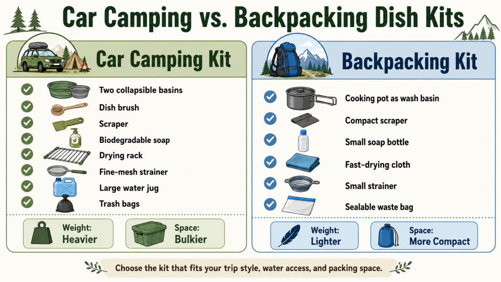 Wash Dishes While Camping
