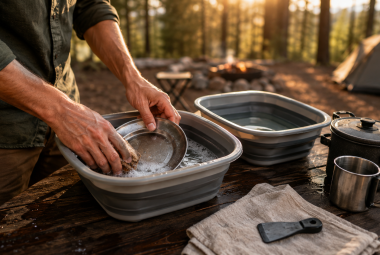 Wash Dishes While Camping