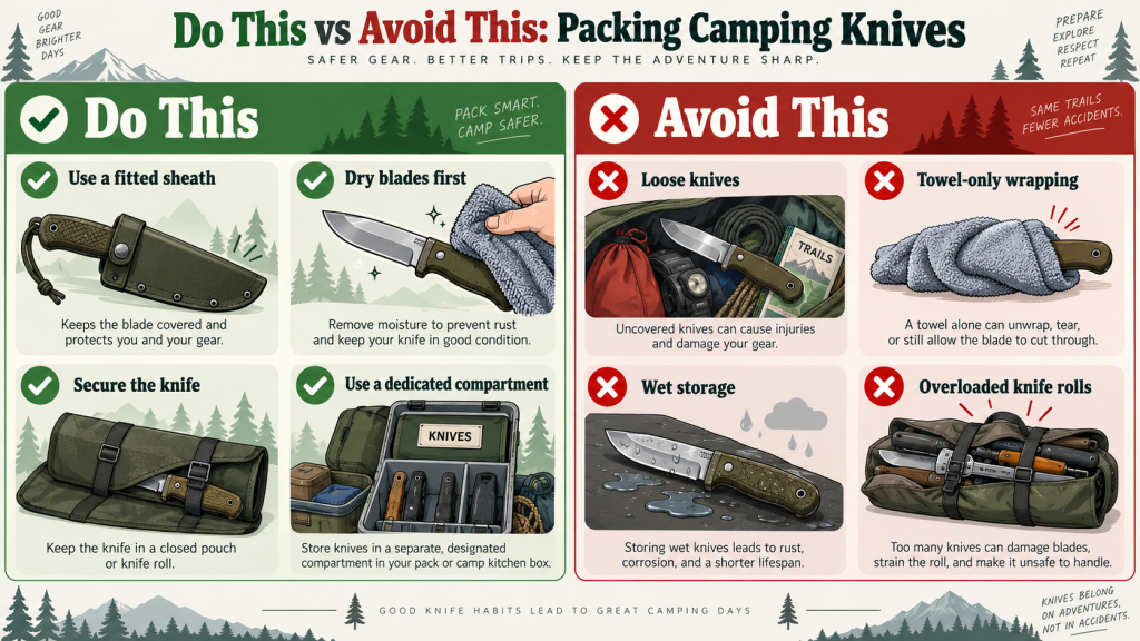 How To Pack Knives For Camping